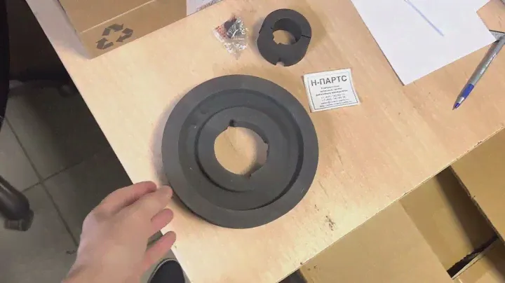 Шкив электродвигателя компрессора Abac B7000 , шкив D180-2A H38 + резьбовой нагель) 2901320266
