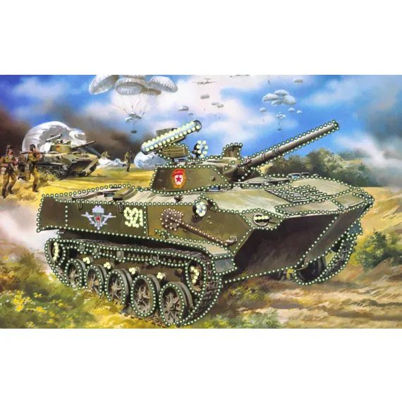 Рисунок на шелке "Воздушный десант"-0